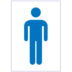 Restroom Stickers Vinyl Male Blue On White